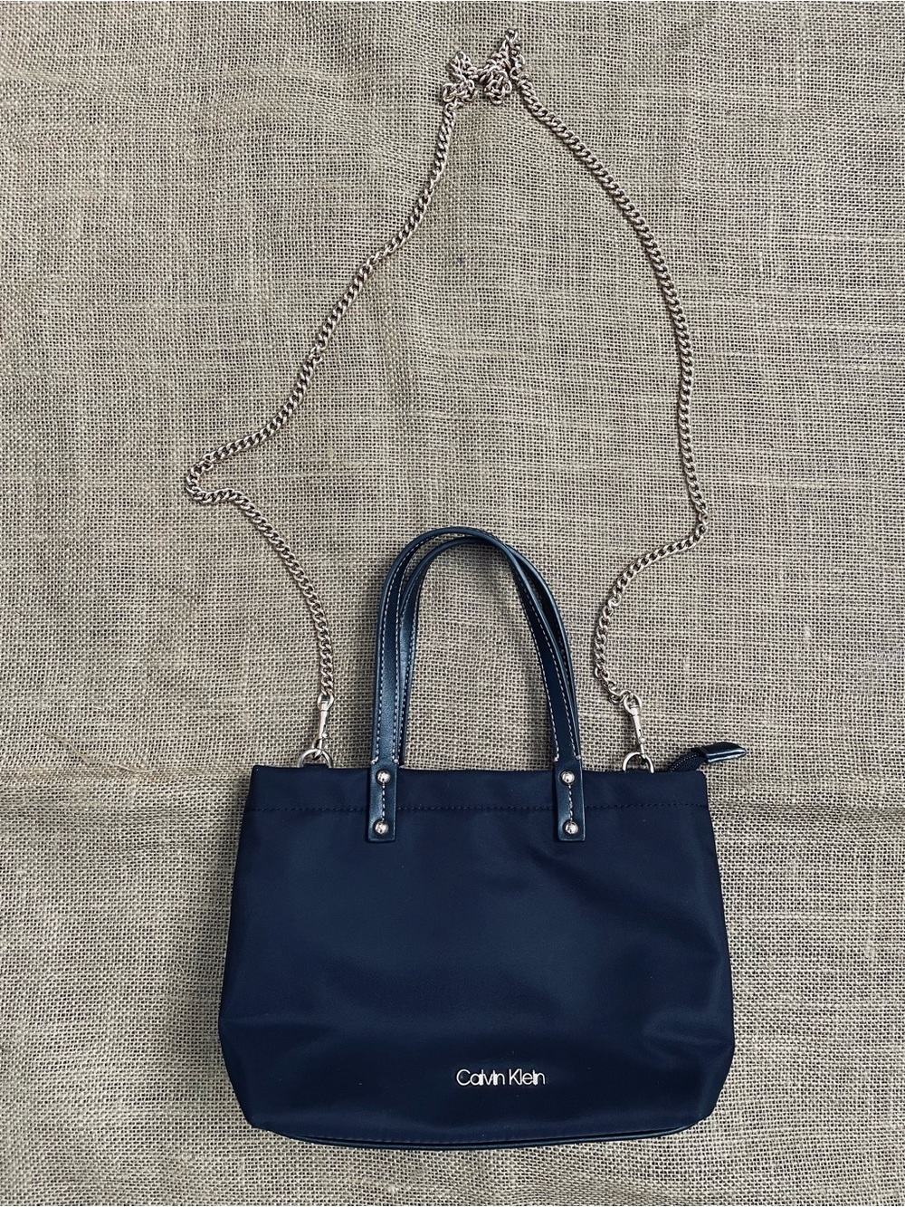 Calvin Klein Black Crossbody Bag with Golden Chain